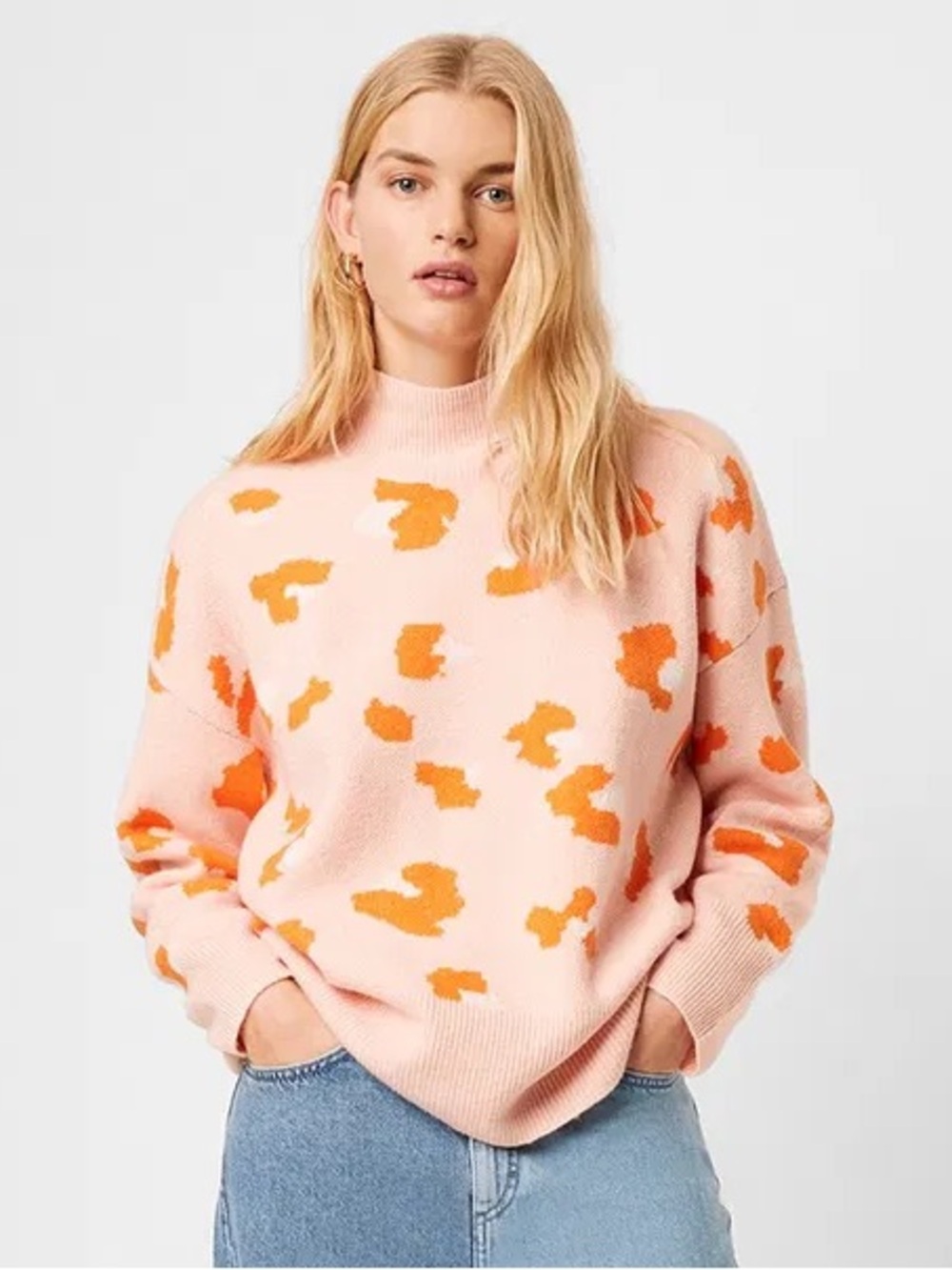 Louella Jacquard Leopard High Neck Jumper